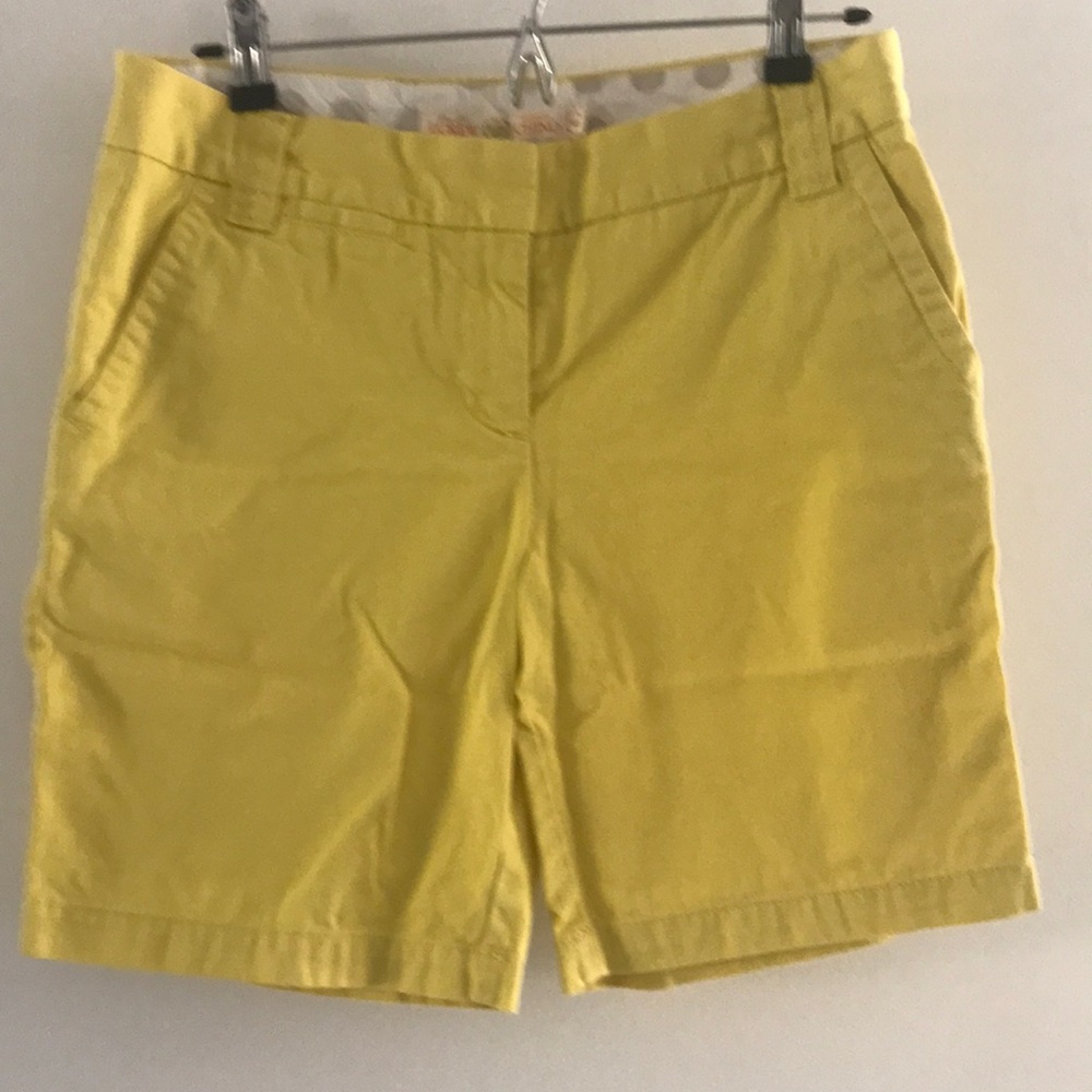J. Crew Yellow Chino Bermuda Shorts Sz 6